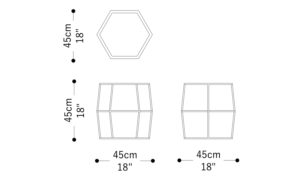 Image of the main dimensions of the product